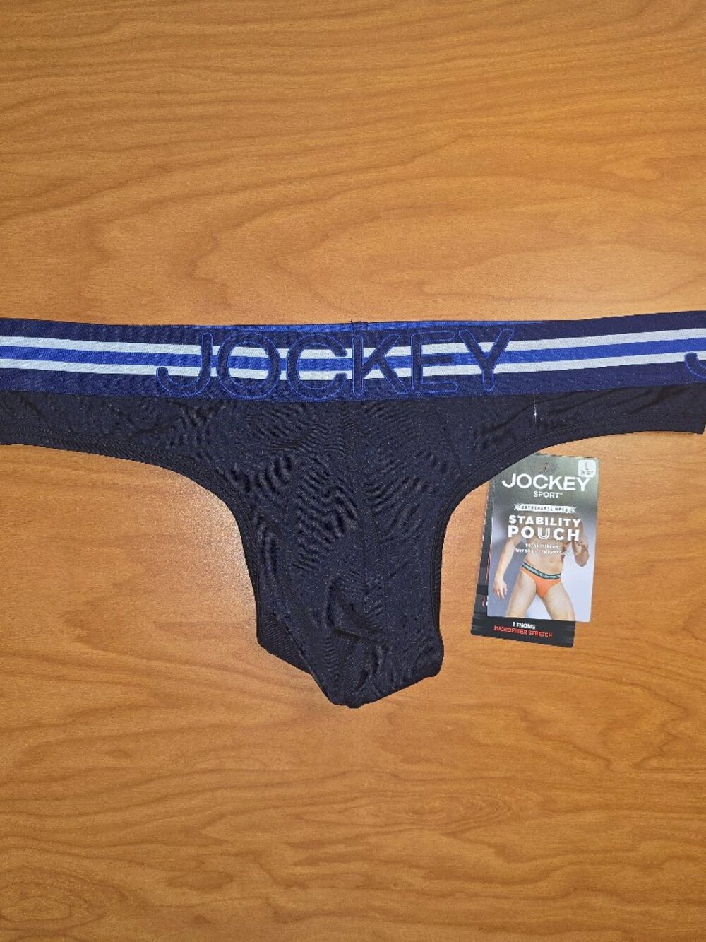 Jockey Men's Sport Stability Pouch Microfiber Thong - Large - Jockey Blue